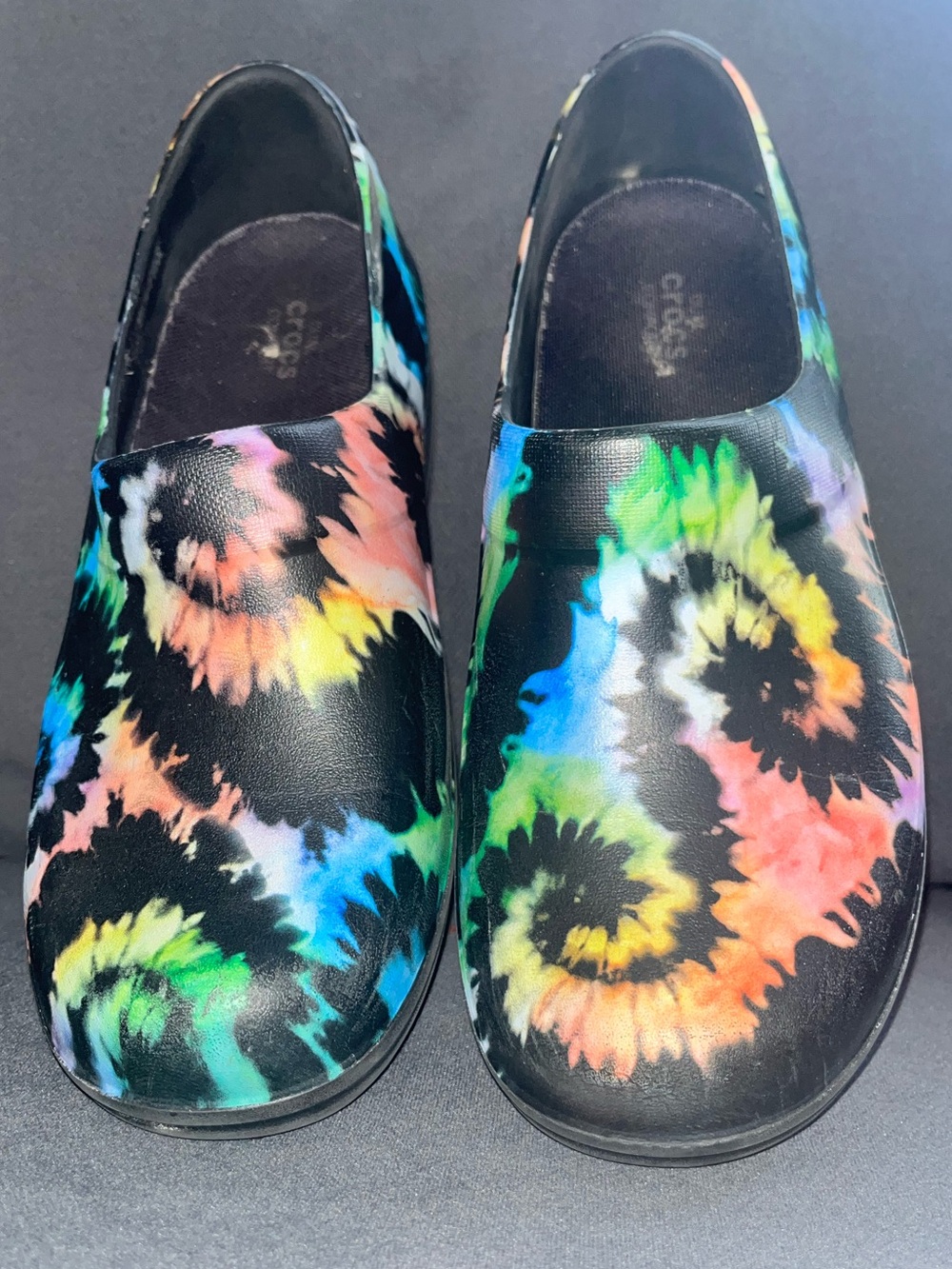 Crocs 🌈 Neria Pro II Graphic Work Clogs Style Crocs Lock Slip Resistant Tie Dye